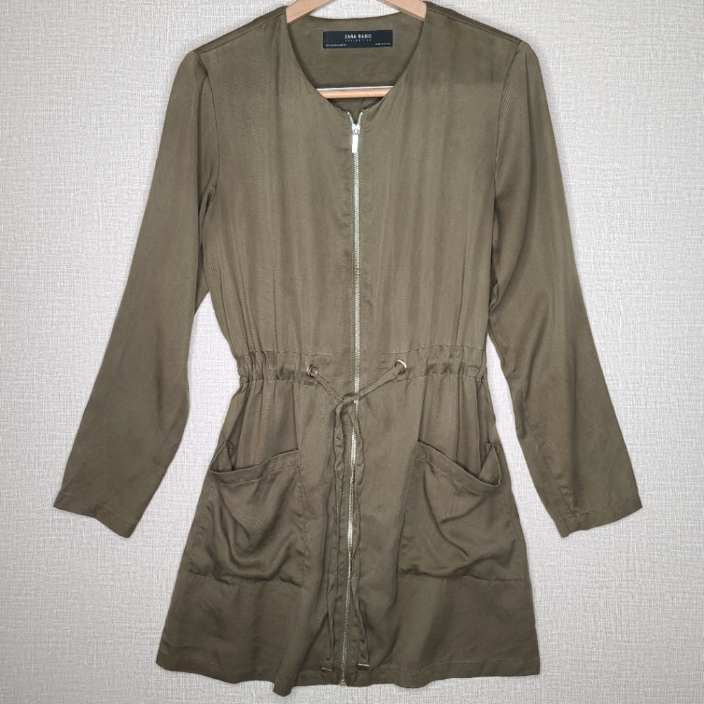 Zara Basic Collection Army Green Cargo Mini Dress